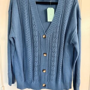 Source Unknown Blue Button-Up Cardigan